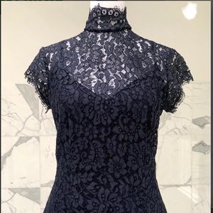 Monique Lhuillier Navy Lace Skirt and Top